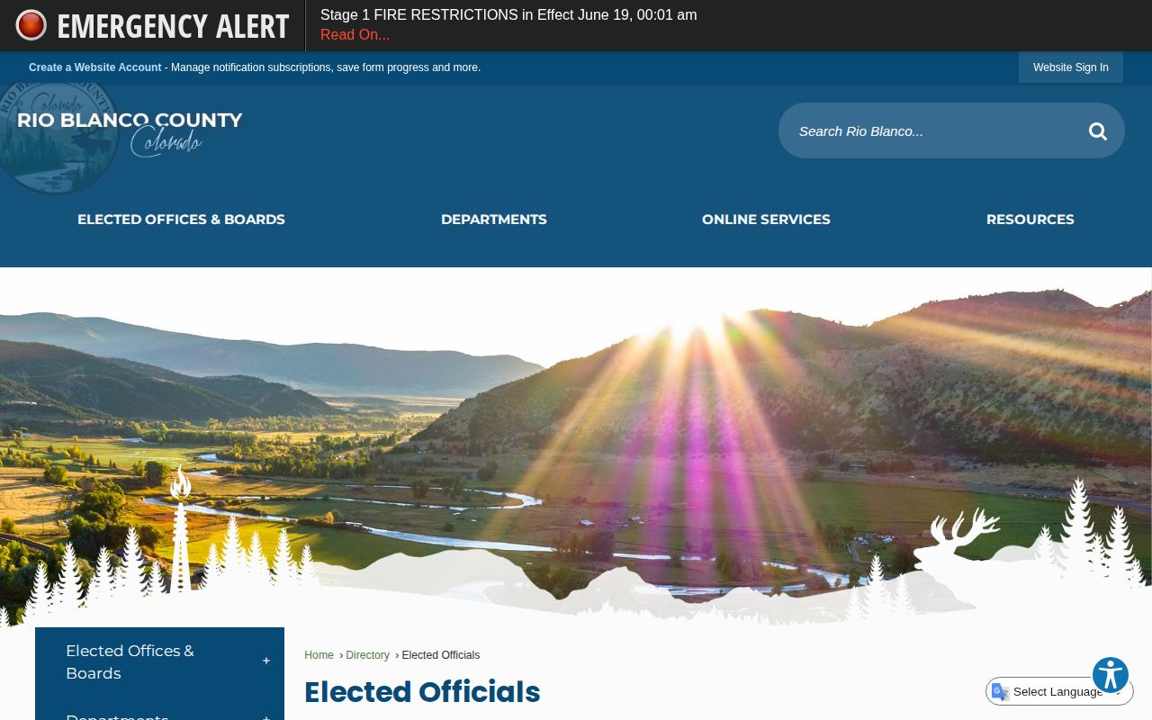 Rio Blanco County Detention Center custody record directory